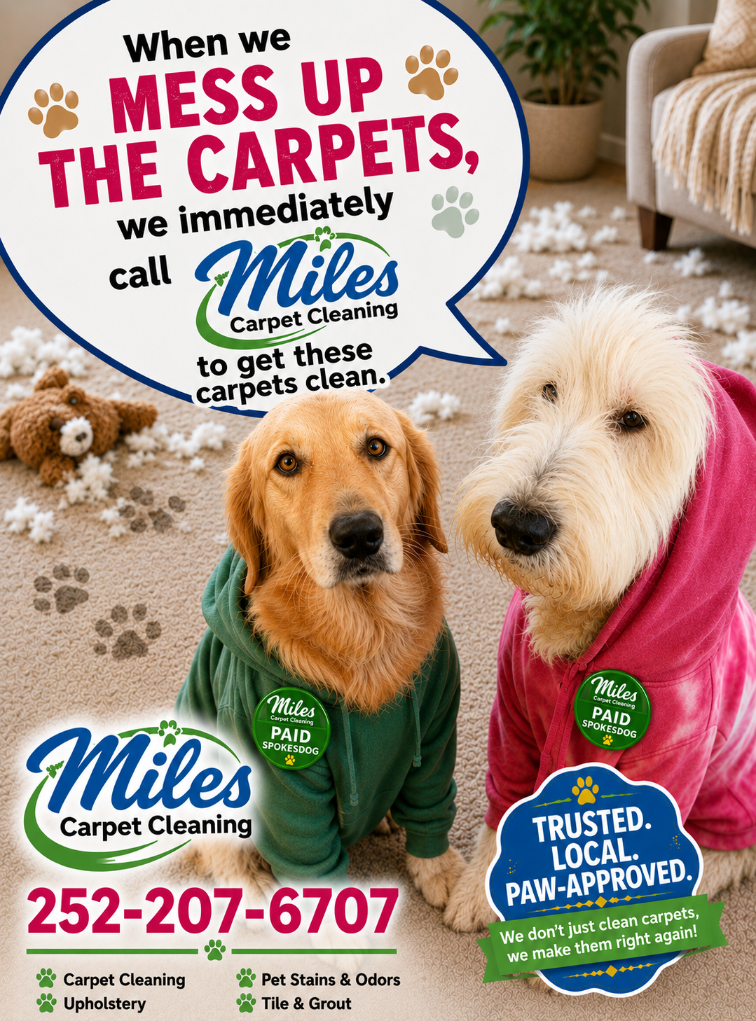 Carpet spokes dogs